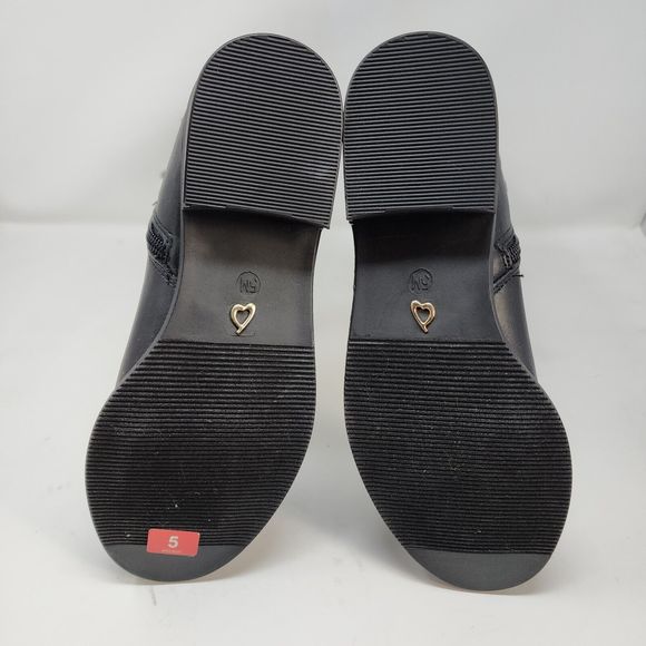 Thalia Sodi Riding Boots Womens 5 Black Veronika Faux Leather Zip Buckle Strap - Picture 9 of 10